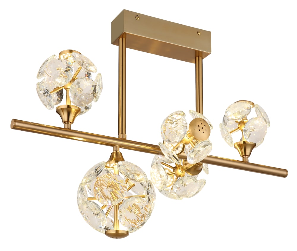 Plafonnier métal couleur or, 45cm