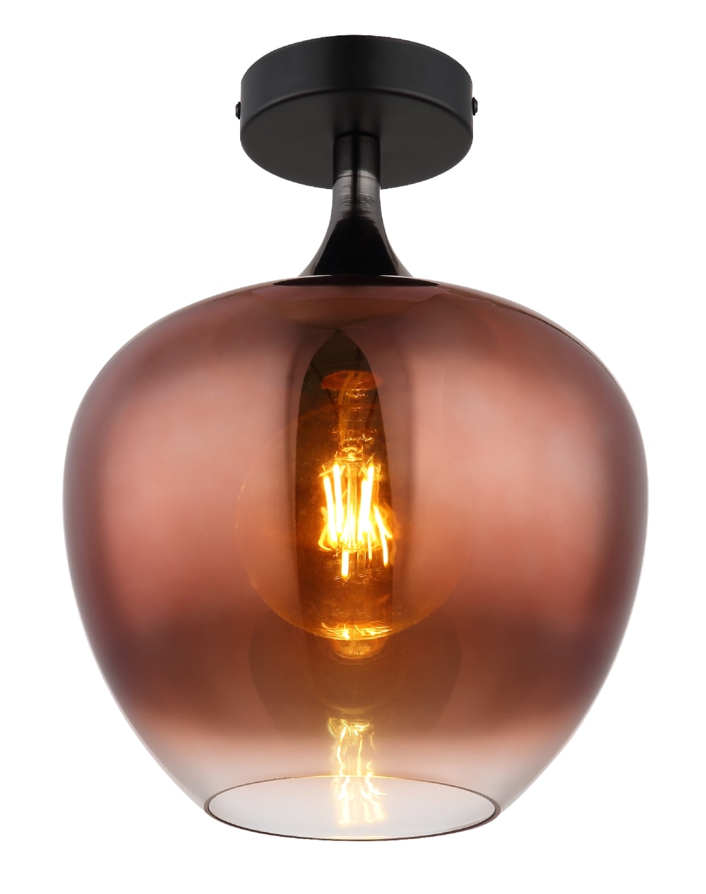 Plafonnier métal noir mat, 31,5cm