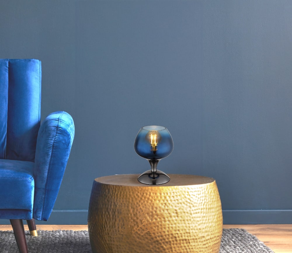 Tischleuchte Metall schwarz-chrom, 20,5cm - Maisons Du Monde