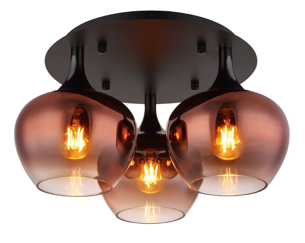 Plafonnier métal noir mat, 25,5cm