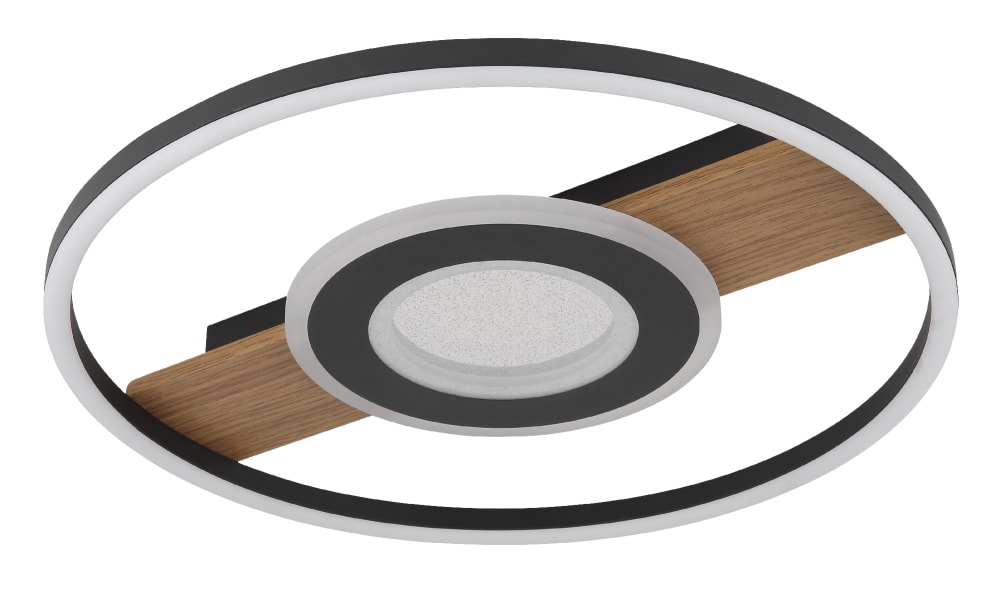 Plafonnier métal décor bois, 5cm — vue 4