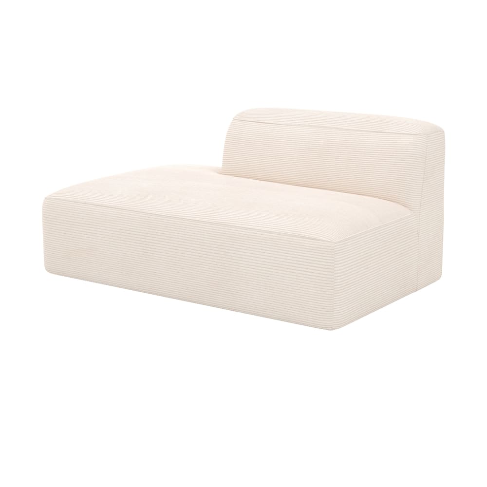 Méridienne dossier à droite pour canapé modulable en velours blanc