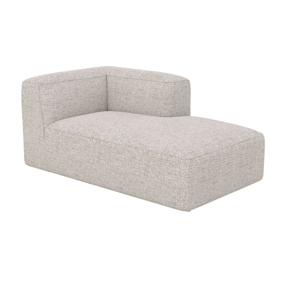 Méridienne d'angle à droite pour canapé modulable en tissu beige