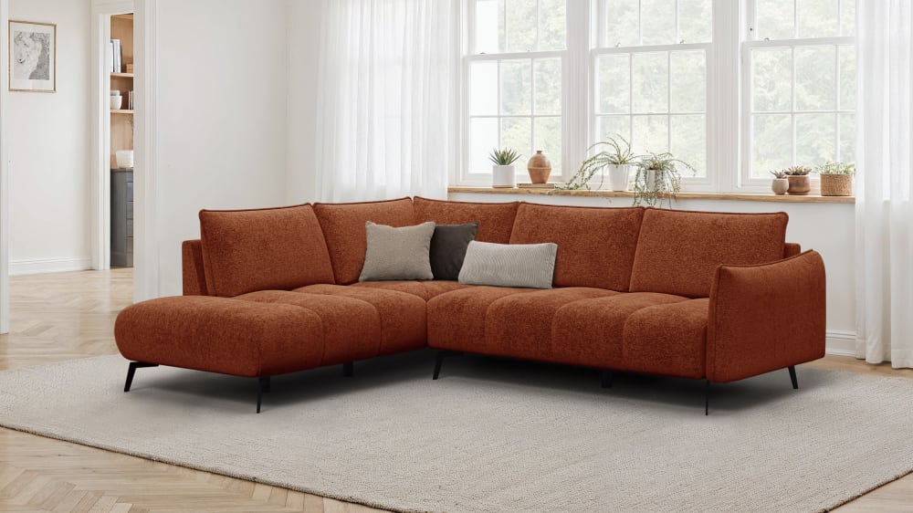 Ecksofa 5-Sitzer links, orange - Maisons Du Monde
