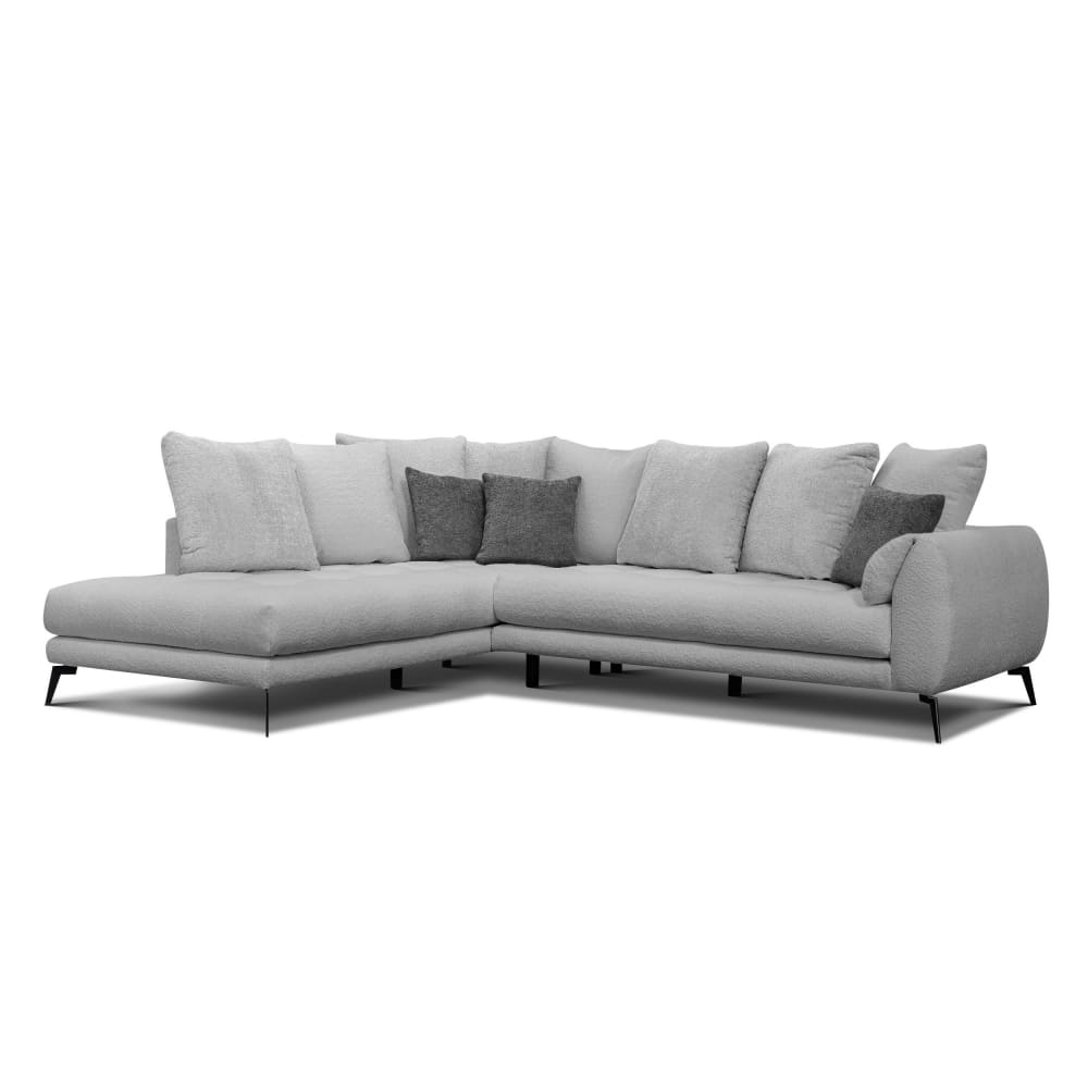 Canapé d'angle 5 places, gris clair