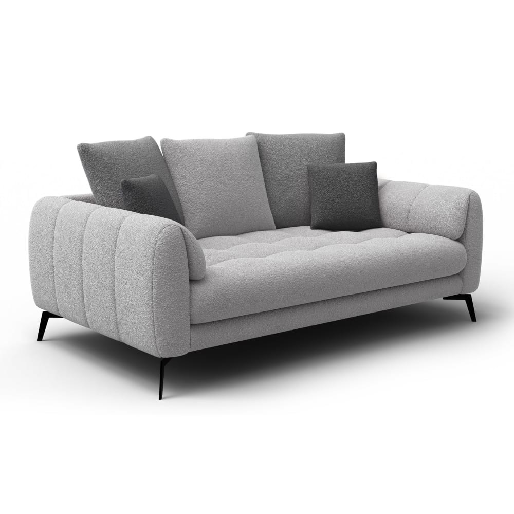 Canapé 2,5 places, gris clair et gris foncé