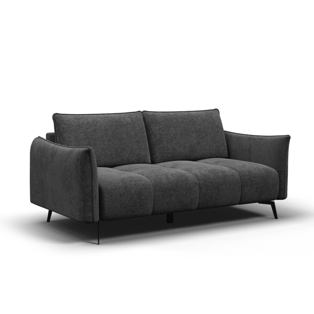 Canapé 2,5 places, tissu gris foncé