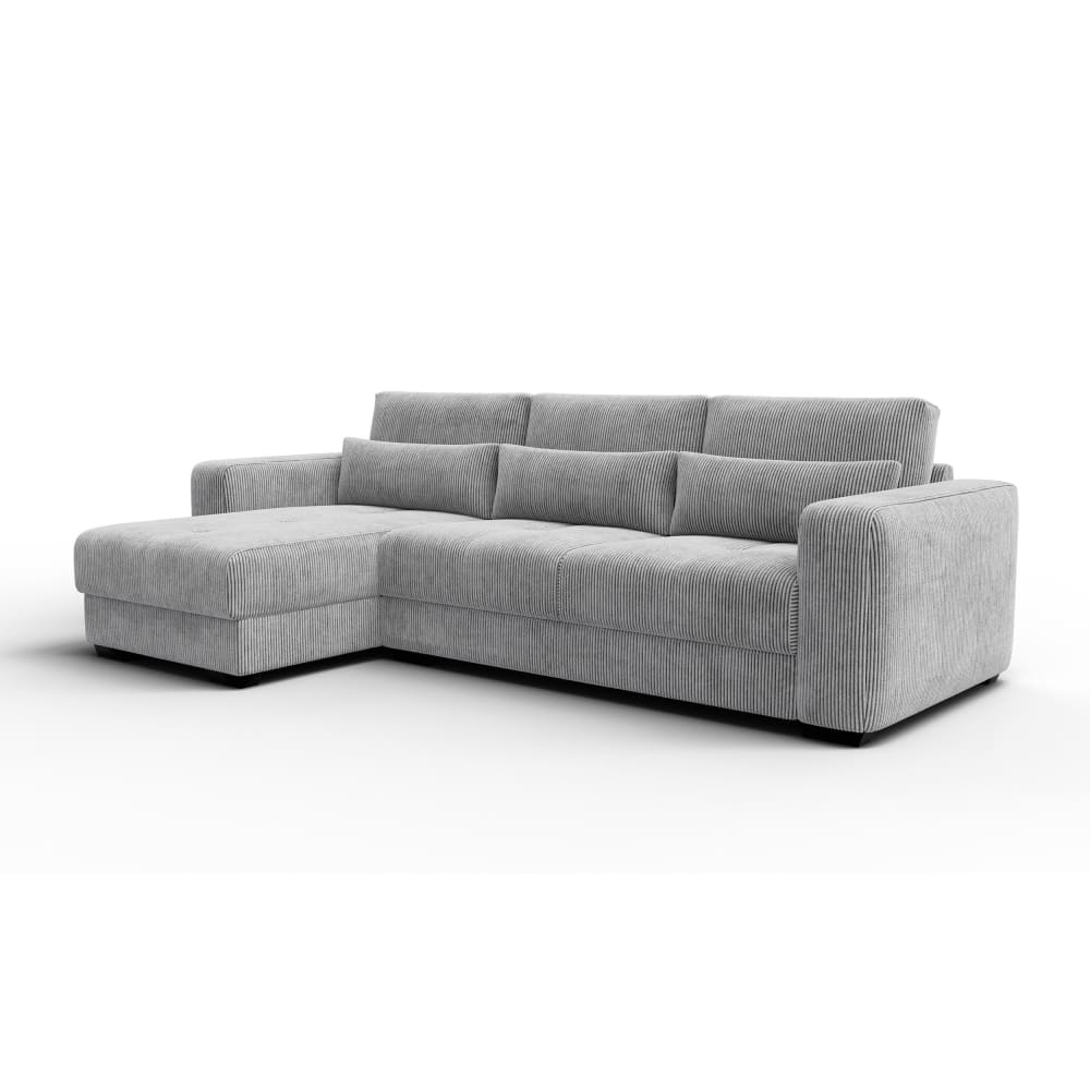 Ecksofa 4-Sitzer links, hellgrau - Maisons Du Monde