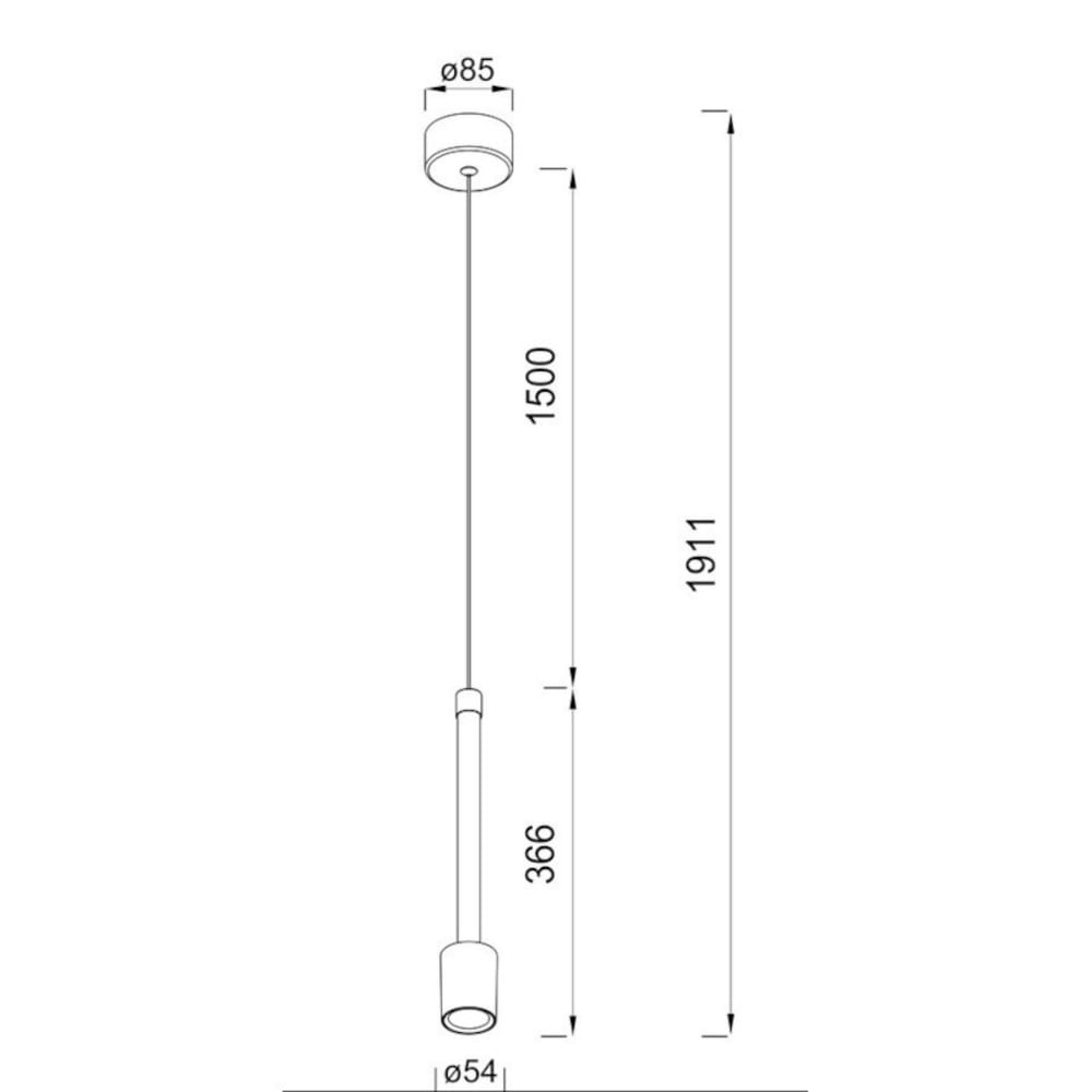 Suspension Led noire — vue 3