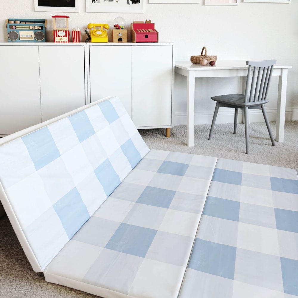 Tapis de gym en mousse bleu 122x183 cm