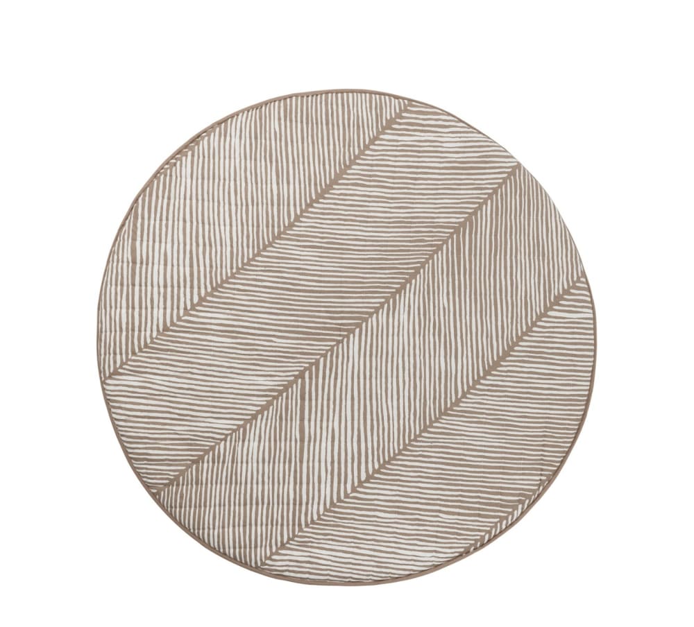 Tapis douillet en coton biologique rond taupe 128 cm