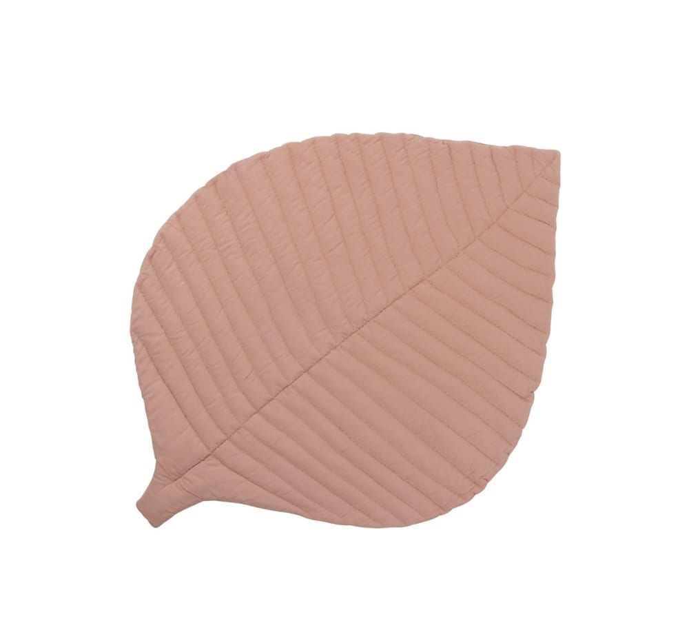 Tapis feuille coquillage en coton rose 128x96 cm