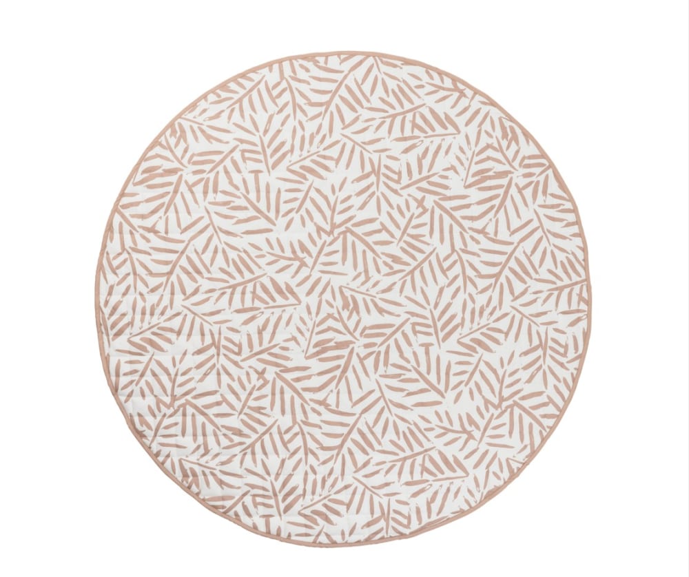 Tapis câlin coquillage en coton biologique rond rose 128 cm