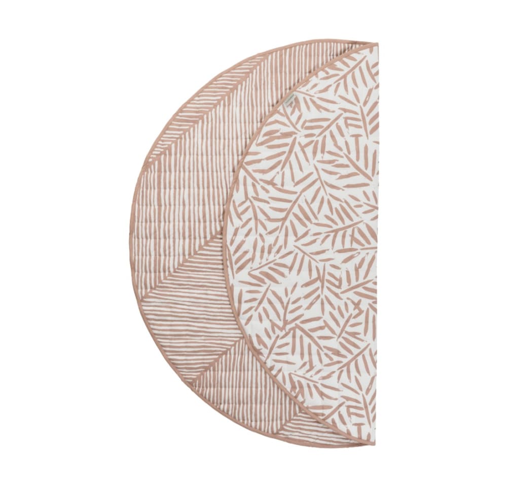 Tapis câlin coquillage en coton biologique rond rose 128 cm (ToddleKind) - Image 2
