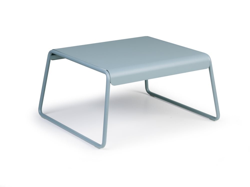 Table basse design en métal bleu