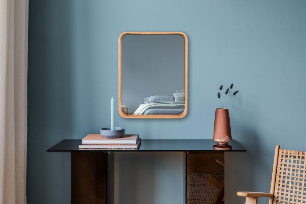 Miroir déco design en verre marron