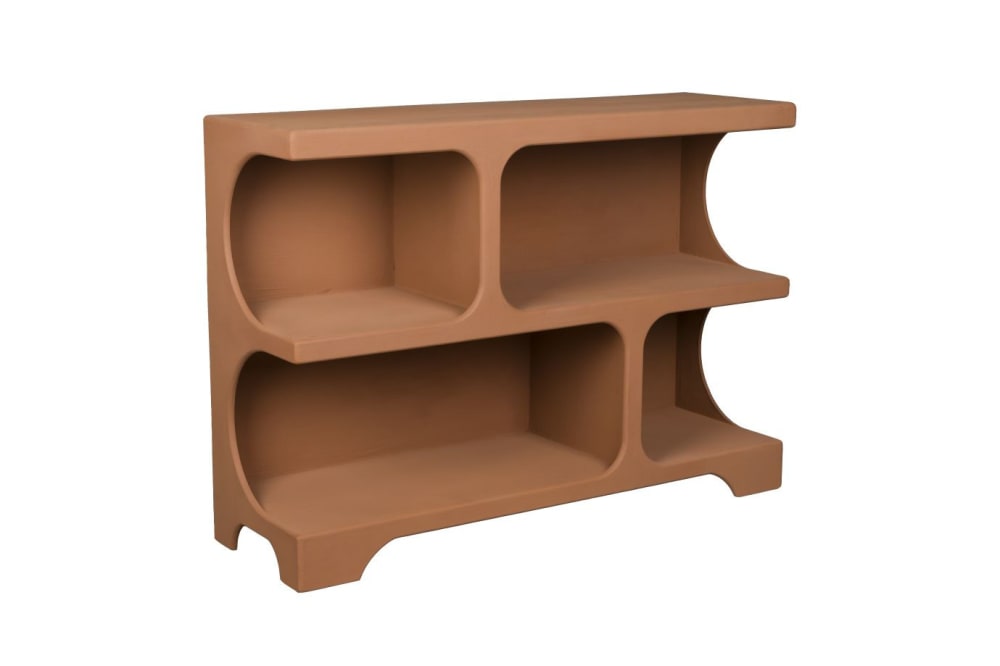Étagère en bois terracotta