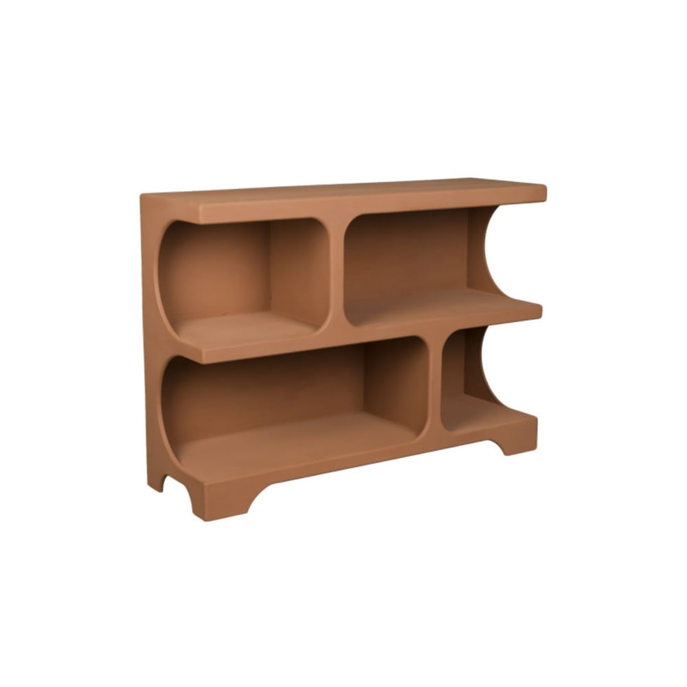 Étagère en bois terracotta