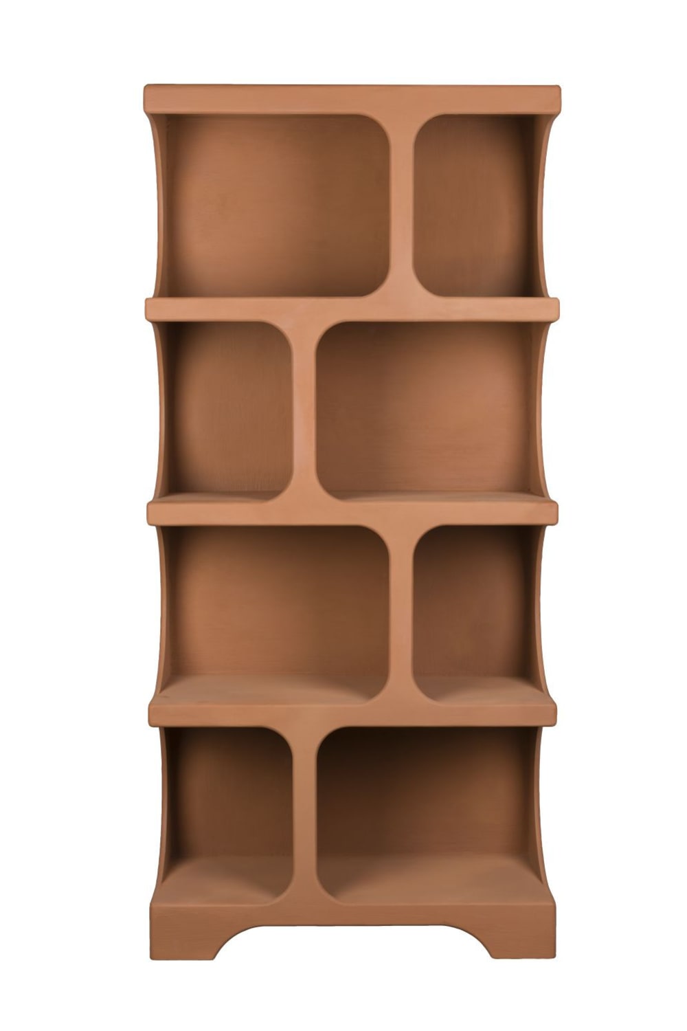 Bibliothèque design en bois terracotta