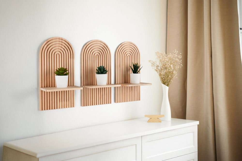 Étagère en bois marron
