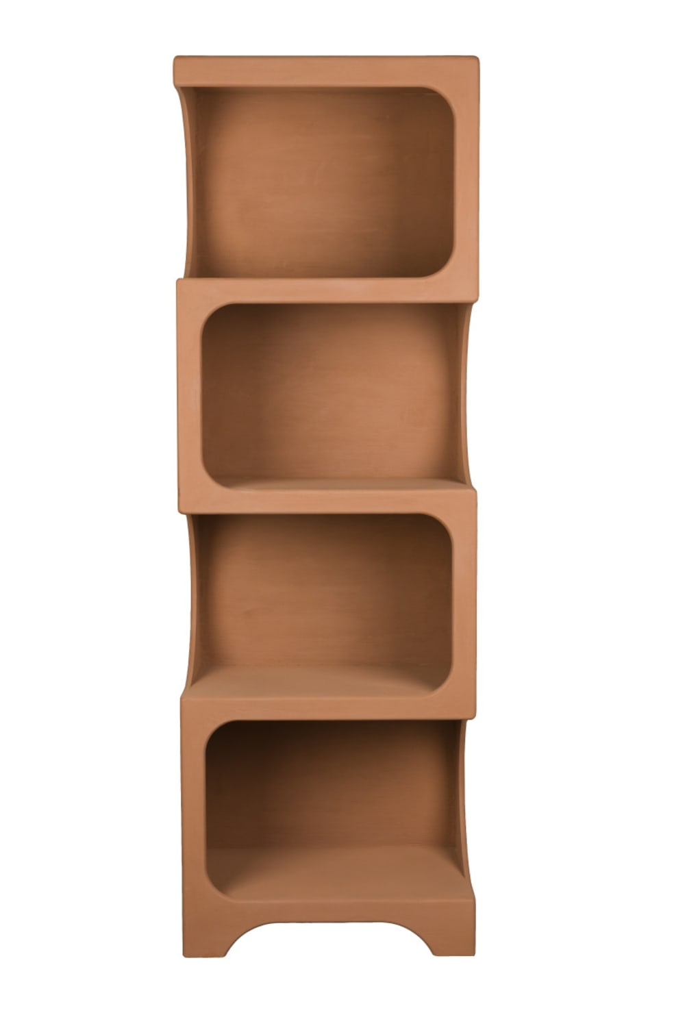 Bibliothèque design en bois terracotta