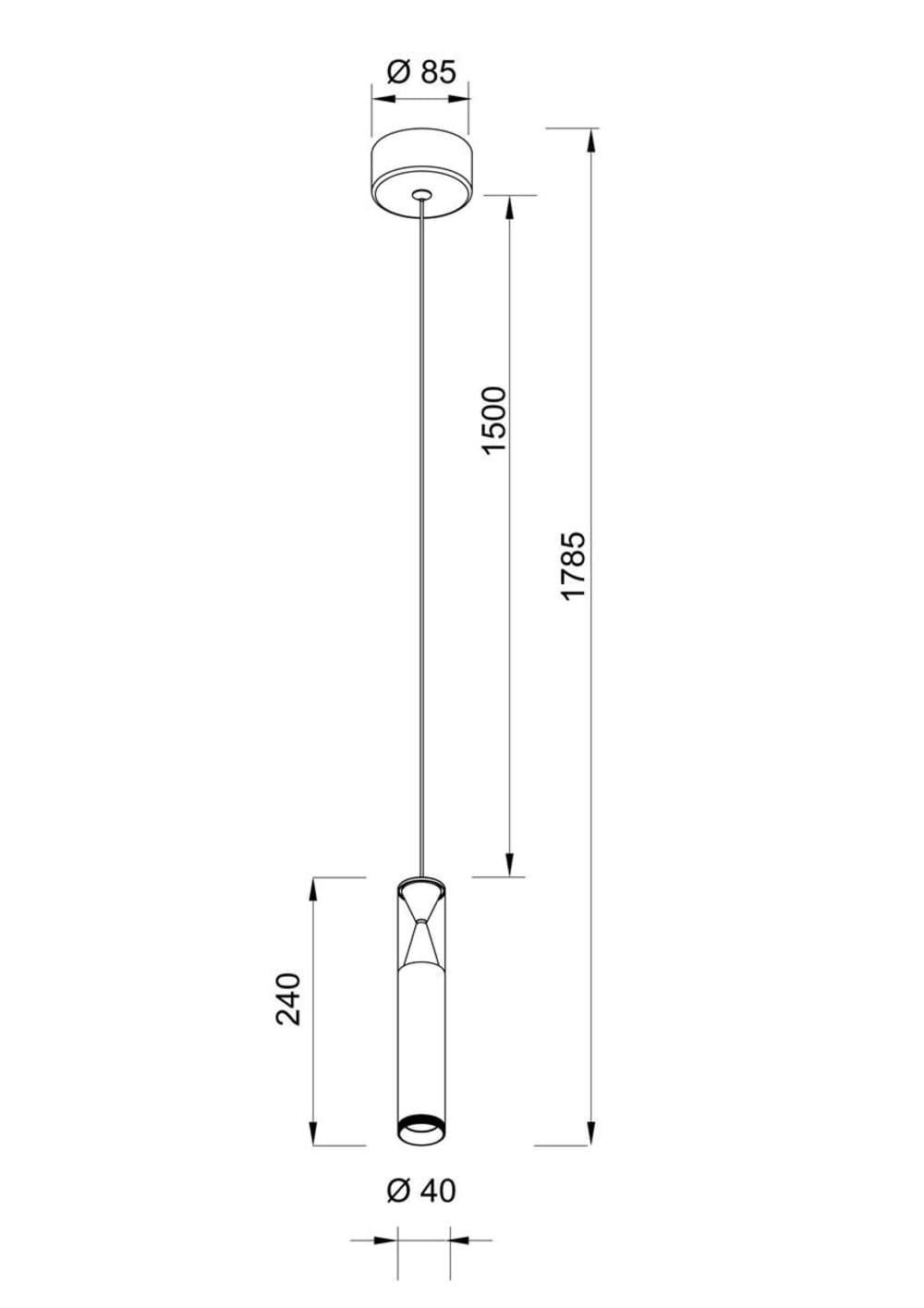 Suspension en aluminium gris — vue 4