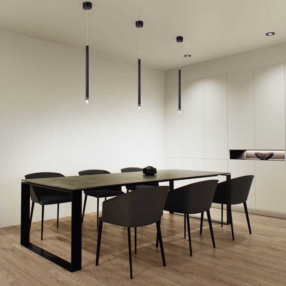 Suspension en aluminium noir — vue 3