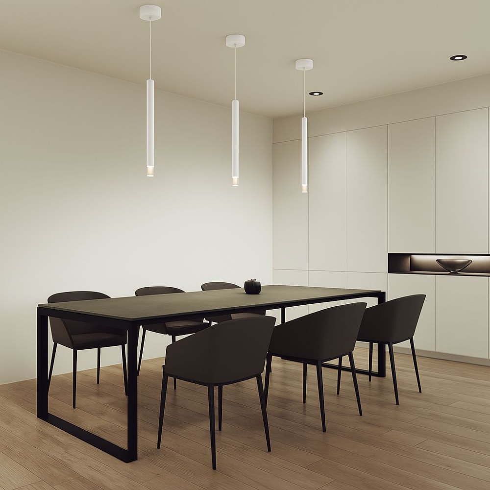 Suspension en aluminium blanc — vue 3