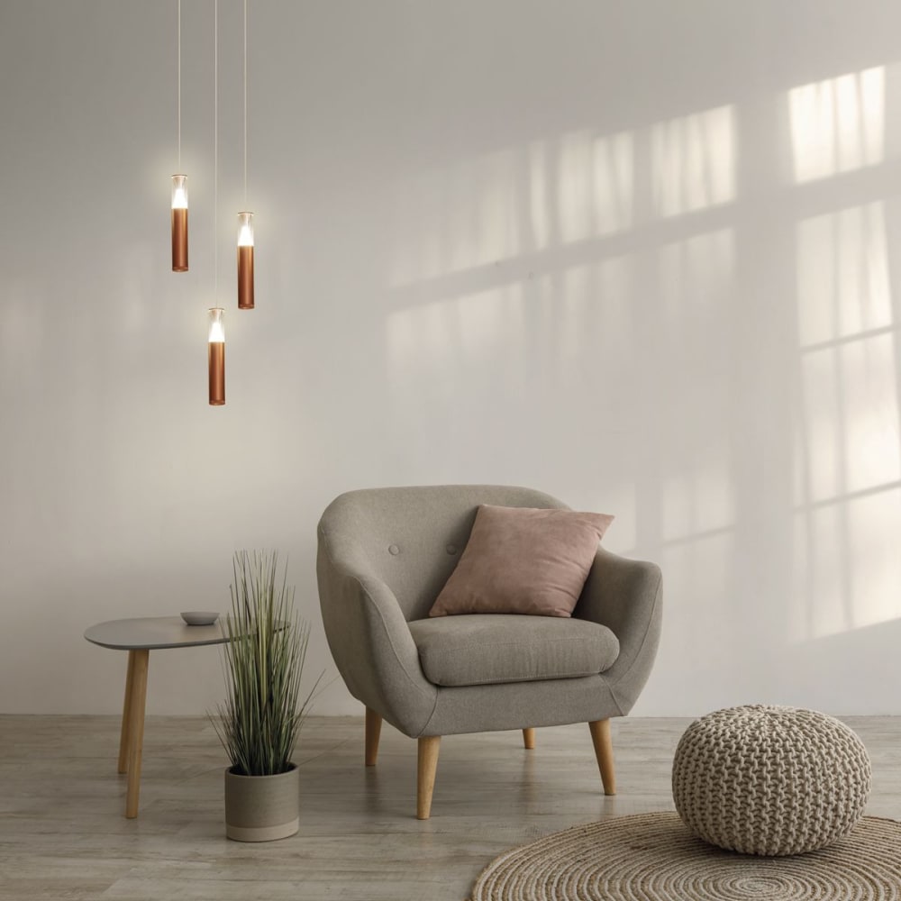 Suspension en aluminium rose — vue 3