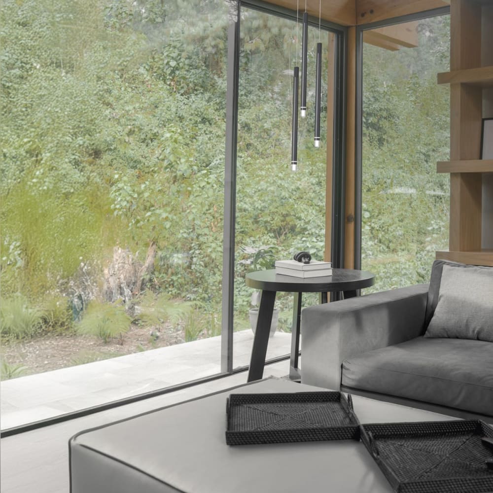 Suspension en aluminium gris — vue 3