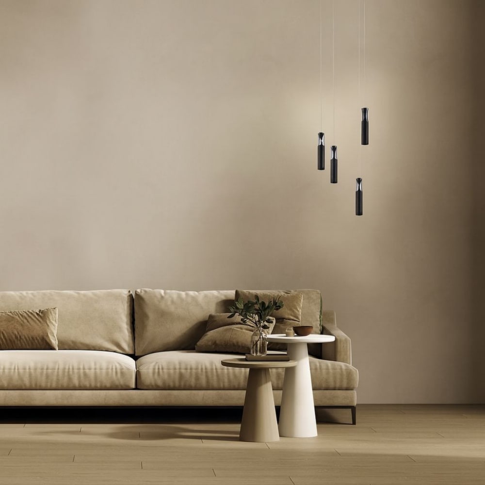 Suspension en aluminium noir — vue 3