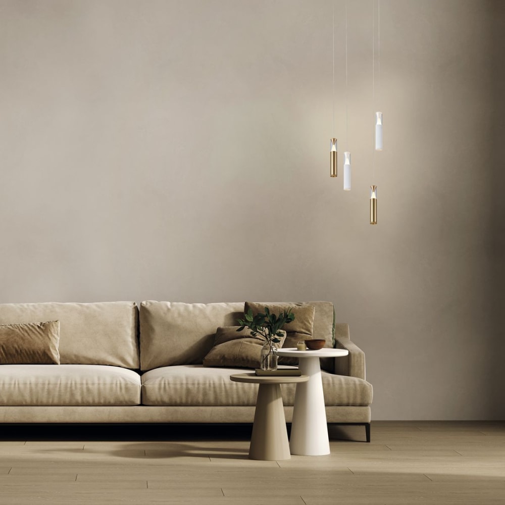 Suspension en aluminium blanc — vue 3