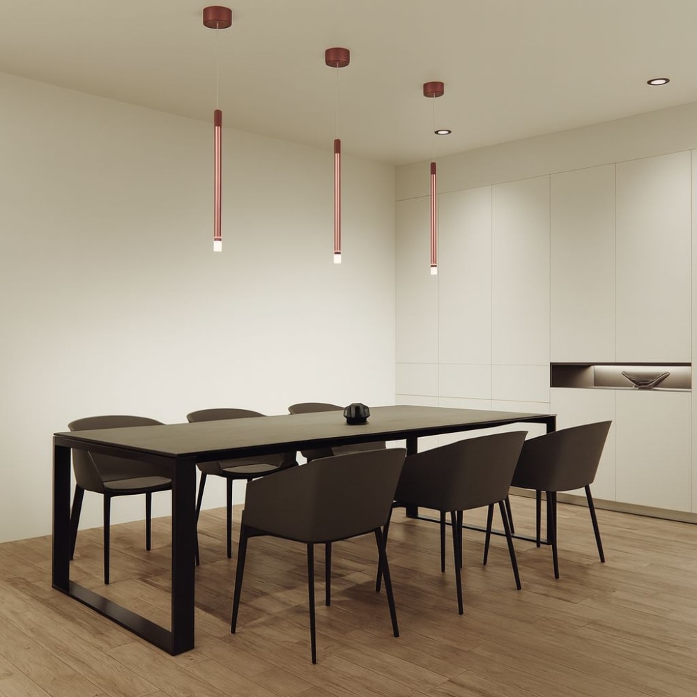 Suspension en aluminium rose — vue 3
