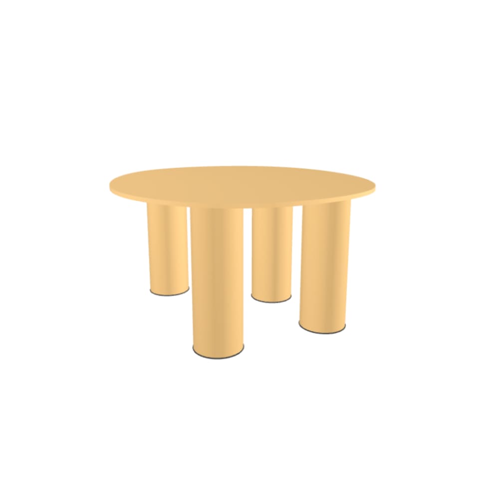 Table basse design en métal jaune