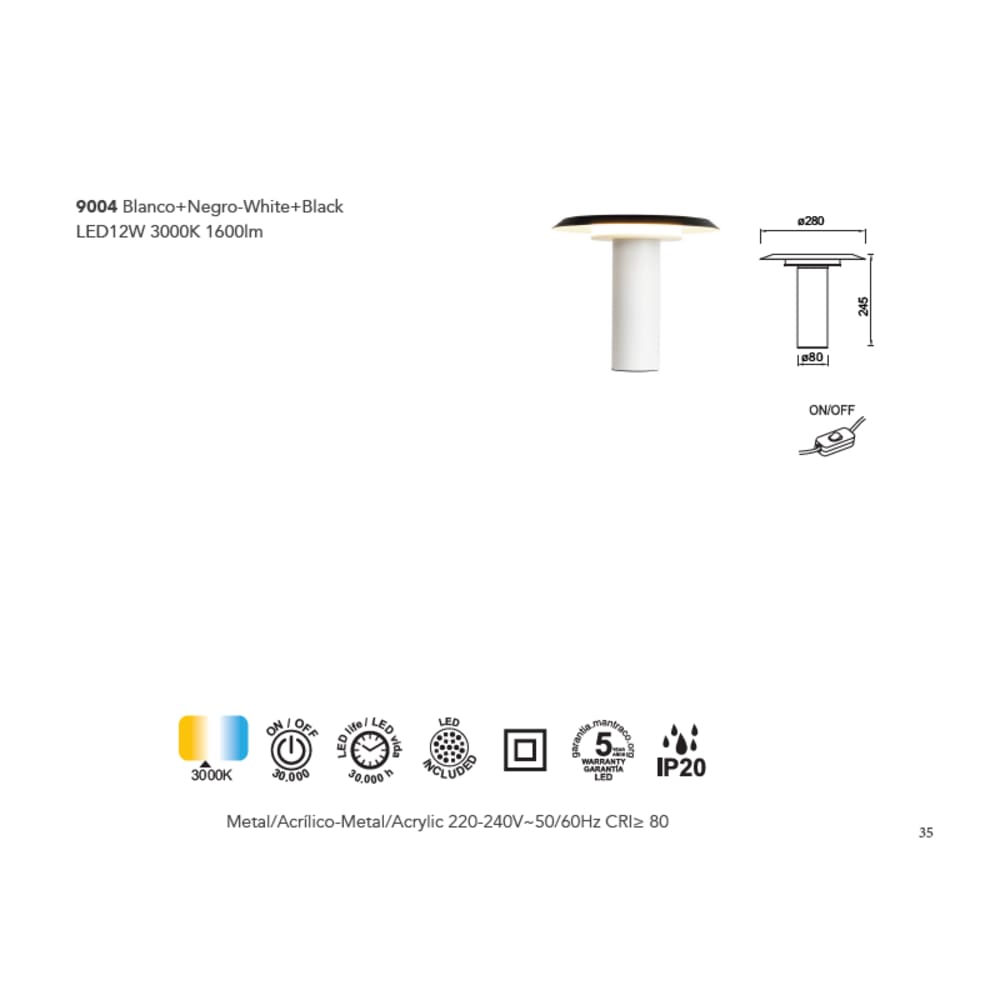 Lampe design en métal noir — vue 4