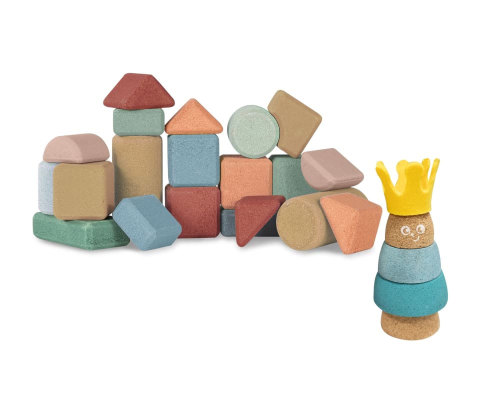 Korko - Set 1 coffret de 20 blocs de construction avec 1 jouet à empiler roi