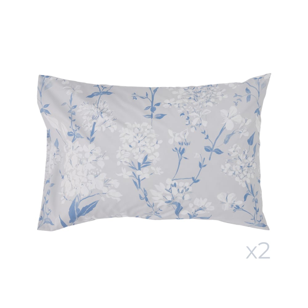 Lot de 2 taies d'oreiller gris 50 x 70 cm