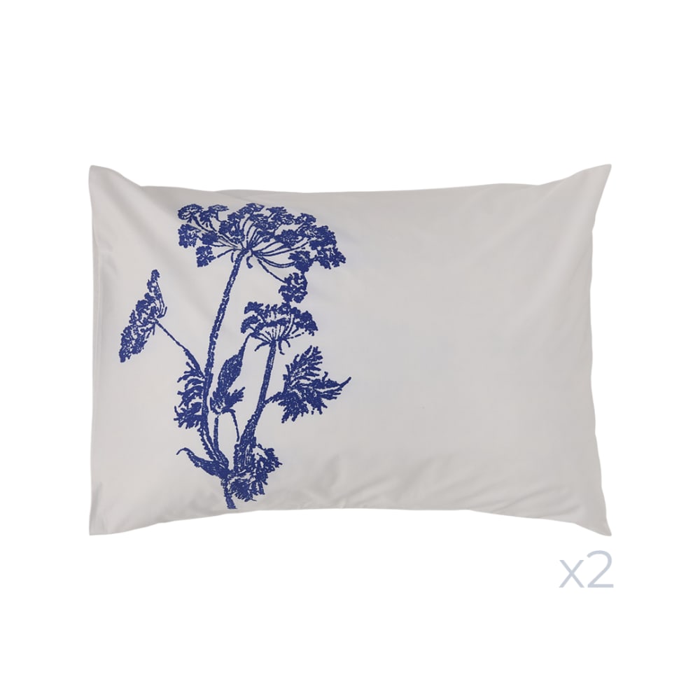 Lot de 2 taies d'oreiller en percale gris à motif 50 x 70 cm