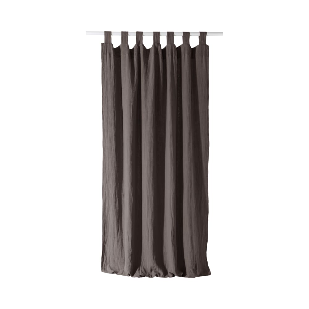 Rideau à pattes en gaze de coton 260 x 140 cm taupe — vue 3