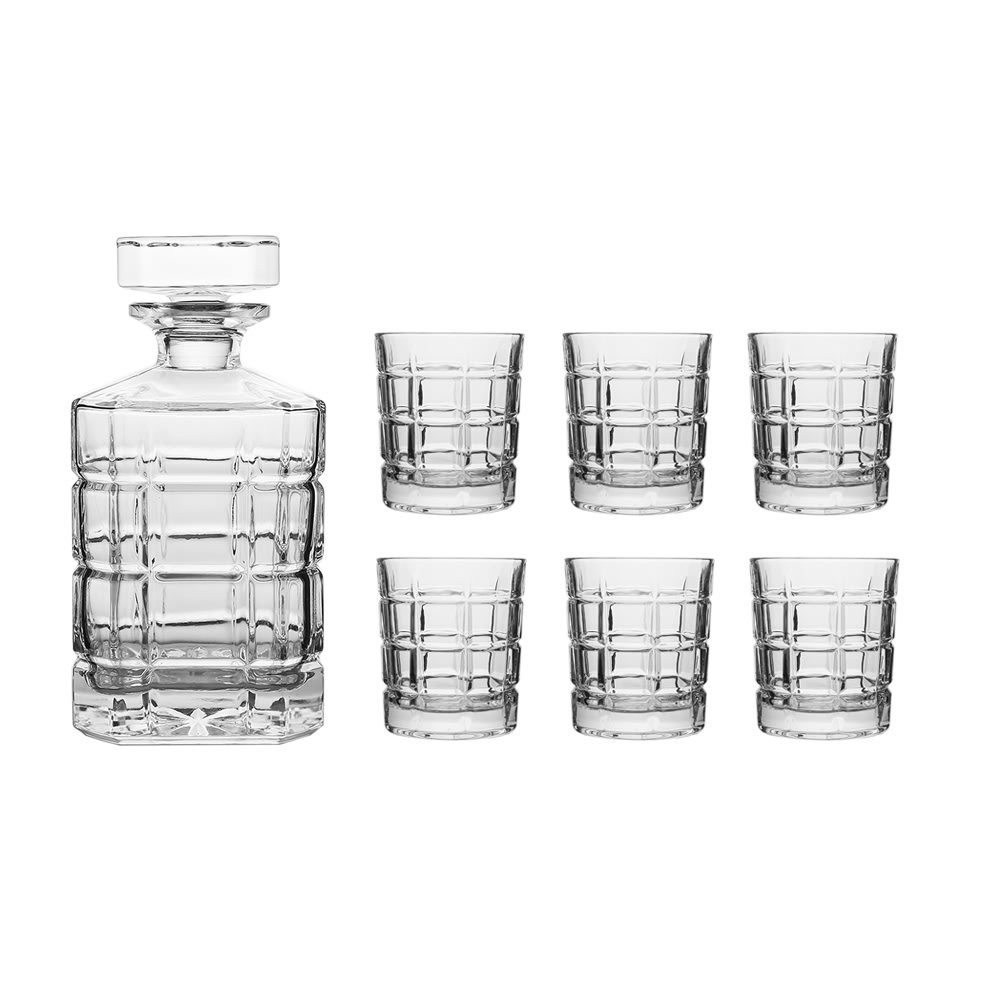 Coffret carafe avec 6 verres stone transparent / cristal Coffret carafe avec 6 verres stone transparent / cristal