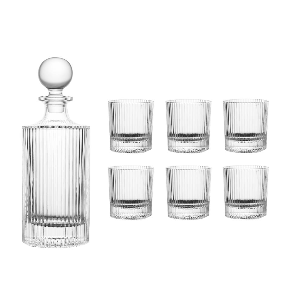 Coffret carafe avec 6 verres malt transparent / cristal Coffret carafe avec 6 verres malt transparent / cristal