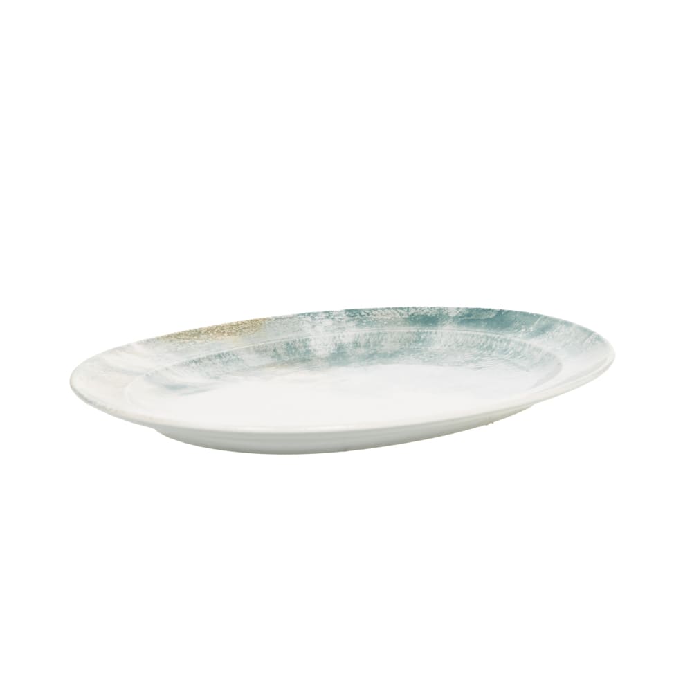 Plat ovale islande 42 x 30 cm blanc en grès
