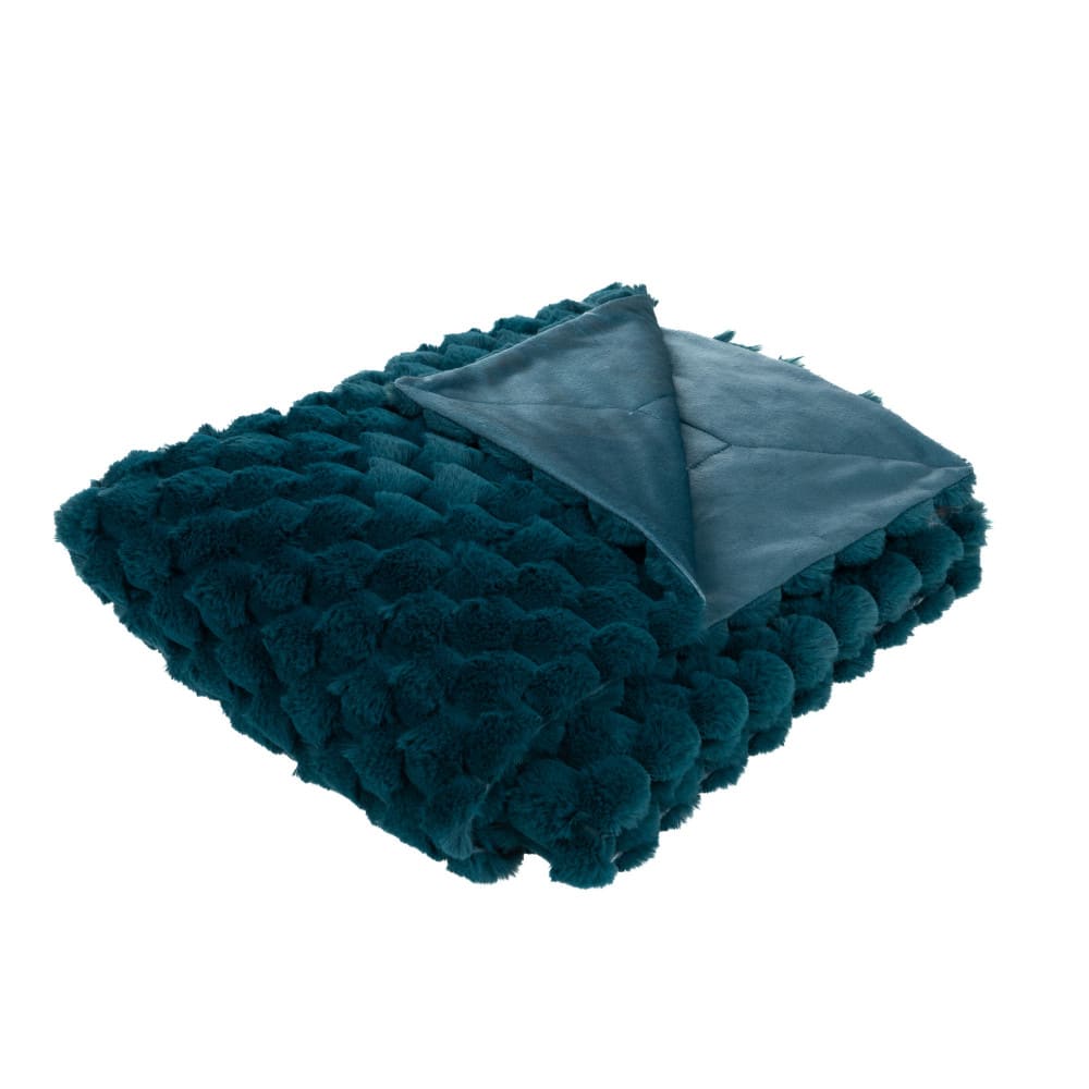 Plaid 130x170 cm bleu en polyester Plaid 130x170 cm bleu en polyester