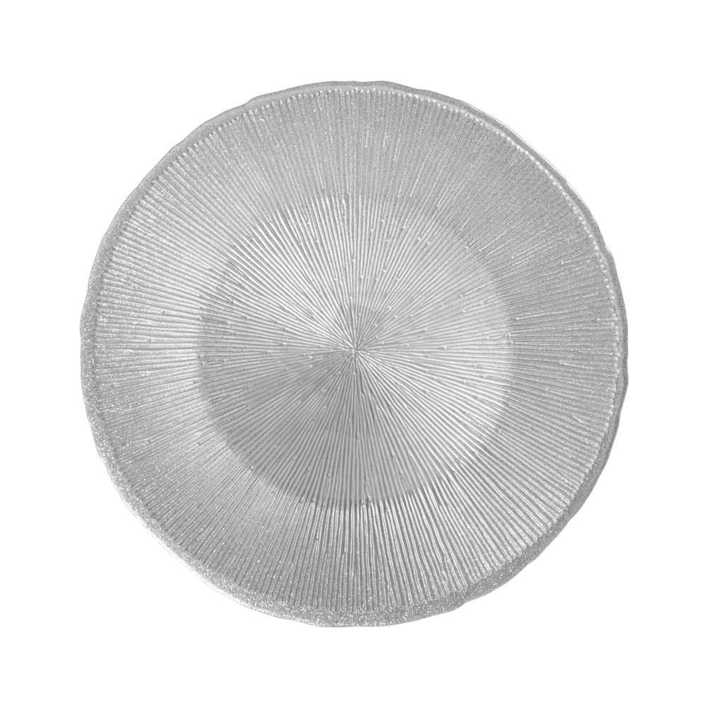 Lot de 6 assiettes plates argentées en grès 27,5 cm