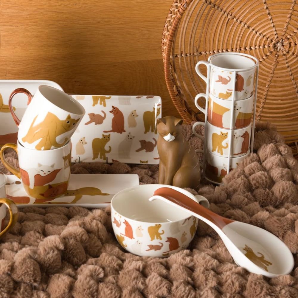 Coffret 4 tasses  20 cl beige en porcelaine - Maisons du Monde