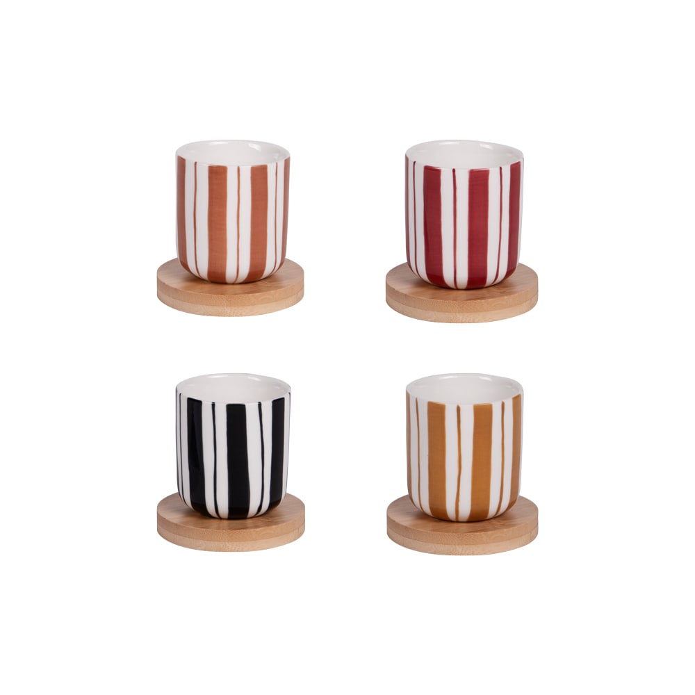 Coffret 4 tasses   10 cl multicolore en porcelaine