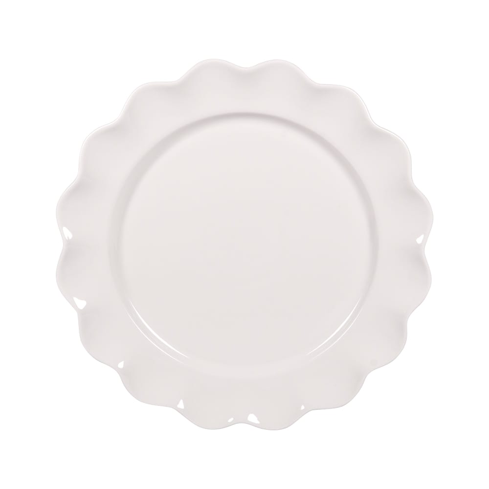 Lot de 6 assiettes plates beiges en grès 27 cm
