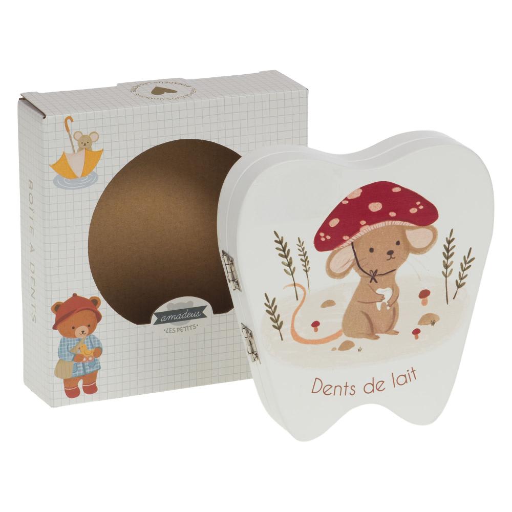 Boite à dents de lait   multicolore en bois