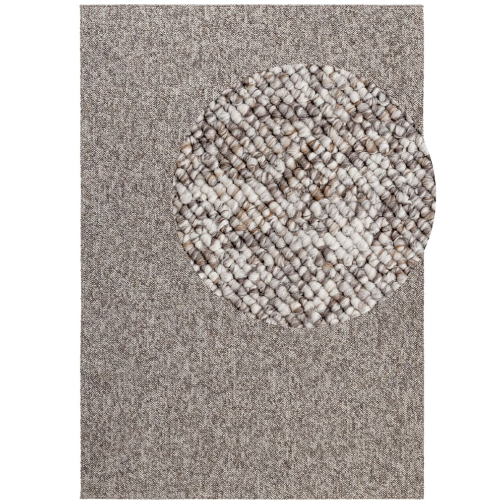 Tapis Bouclé aspect laine Taupe Chiné 200x290cm