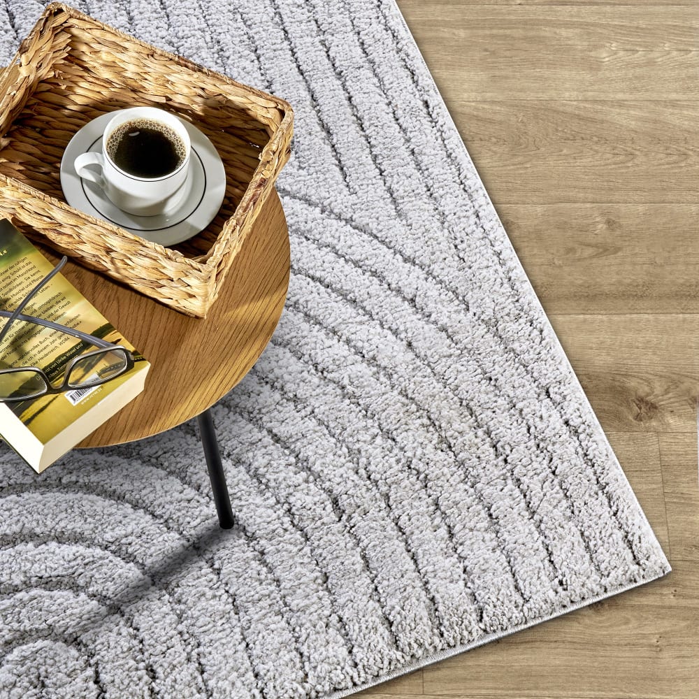Tapis dept à relief gris clair - elle décoration 80x120cm — vue 4